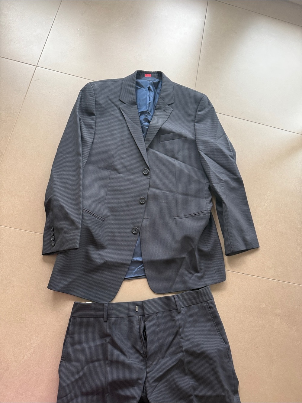 Hugo boss Men's Classic Charcoal Pinstripe Suit Jacket & Trousers